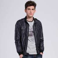 Mark Fairwhale马克华菲正品男装双排拉链夹克外套7113010706099(黑色/M)