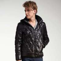 Mark Fairwhale马克华菲正品男装  修身亮面白鸭绒羽绒服 薄款 7114015703099(黑色/S)