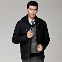 HODO红豆轩帝尼男士连帽羽绒服外套DGGM4AKHD06(B00黑色170/88A)