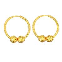 萃华金店 千足金黄金精品耳环 转运珠耳环 2.00g