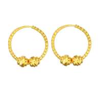 萃华金店 千足金黄金精品耳环 转运珠耳环 2.62g