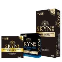 杰士邦SKYN极肤6只+SKYN极肤丝质润滑2只加赠skyn体验装1只非乳胶安全套促销装