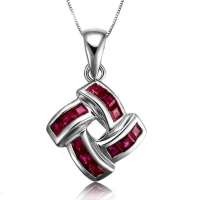 伊士蔓白18k金红宝石吊坠缅甸天然红宝石执手