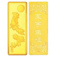 金叶珠宝千足金金条吉祥金十二生肖 兔10g