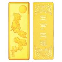 金叶珠宝千足金金条吉祥金十二生肖 兔20g