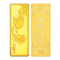金叶珠宝千足金金条吉祥金十二生肖 猴20g