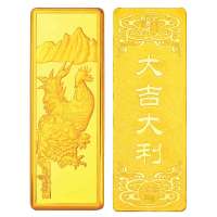 金叶珠宝千足金金条吉祥金十二生肖 鸡30g