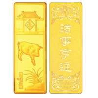 金叶珠宝千足金金条吉祥金十二生肖 猪10g