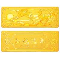 金叶珠宝千足金金条松鹤延年30g