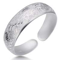 金叶珠宝千足银十二花神手镯山茶花