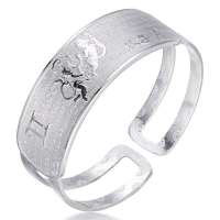 金叶珠宝千足银手镯 十二星座-双子座