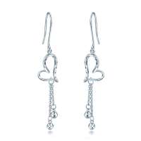 周生生 Pt950铂金心形吊珠耳环 78737e (2.72克)