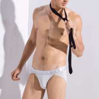 23MEN爱杉士男士莫代尔纯色低腰三角内裤灰色(XL)SJV03