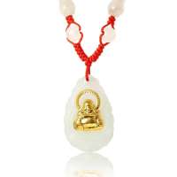 诺曼诺兰金镶玉999千足纯金镶天然翡翠A货吊坠如意佛