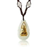 诺曼诺兰金镶玉999千足纯金镶天然翡翠A货吊坠水滴观音