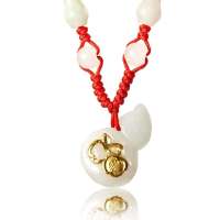 诺曼诺兰金镶玉999千足纯金镶天然翡翠A货吊坠福禄平安