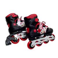 ENPEX乐士套装大礼包可调节轮滑鞋旱冰鞋溜冰鞋(S号)红色