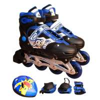 ENPEX乐士套装大礼包可调节轮滑鞋旱冰鞋溜冰鞋(M号)蓝红