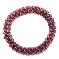 佰色传情天然石榴石纯手工编织手链(附质检证书)BSS065