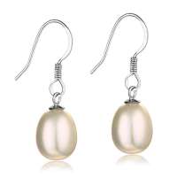 佰色传情AAA级925银镶天然珍珠耳环简爱BZE048