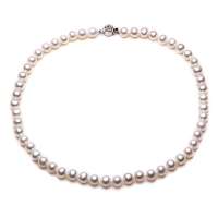 佰色传情AAAA级925银天然珍珠极品圆珠项链8-9mm完美附证书BZX022