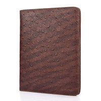 源佳(YJ-TECH)苹果附件new iPad3/iPad2商务真皮保护皮套(深棕色鸵鸟纹)
