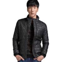 PEACE BIRD太平鸟男装韩版立领潮休闲棉衣80611366003(黑色/XXXL)