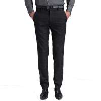 PEACE BIRD太平鸟商务羊毛混纺百搭西裤82411355002(黑灰色/S码)