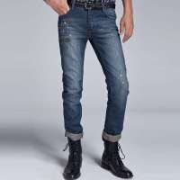 PEACE BIRD太平鸟休闲韩版潮修身牛仔裤82211356010(牛仔蓝/XXL码)