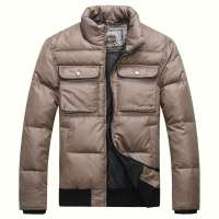 ATOPI欧榜男士宽松立领短款防风保暖厚羽绒服外套51008(咖啡/L)