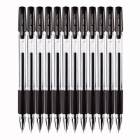 得力（deli）S50 极细0.3mm中性笔 12支装 黑色