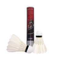 VICTOR威克多鸭毛12只装羽毛球银白1号