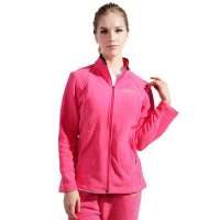 Makino犸凯奴女款长袖开衫抓绒衣282(玫红色/M)