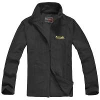 Makino犸凯奴男款开衫长袖抓绒衣284(黑色/XXXL)