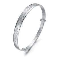 Lux-women-千足银老人手镯-福寿吉祥