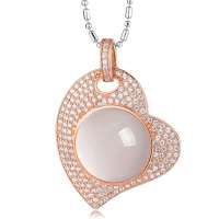 Lux-women-925银天然芙蓉石吊坠-可人(附权威鉴定证书 赠项链)