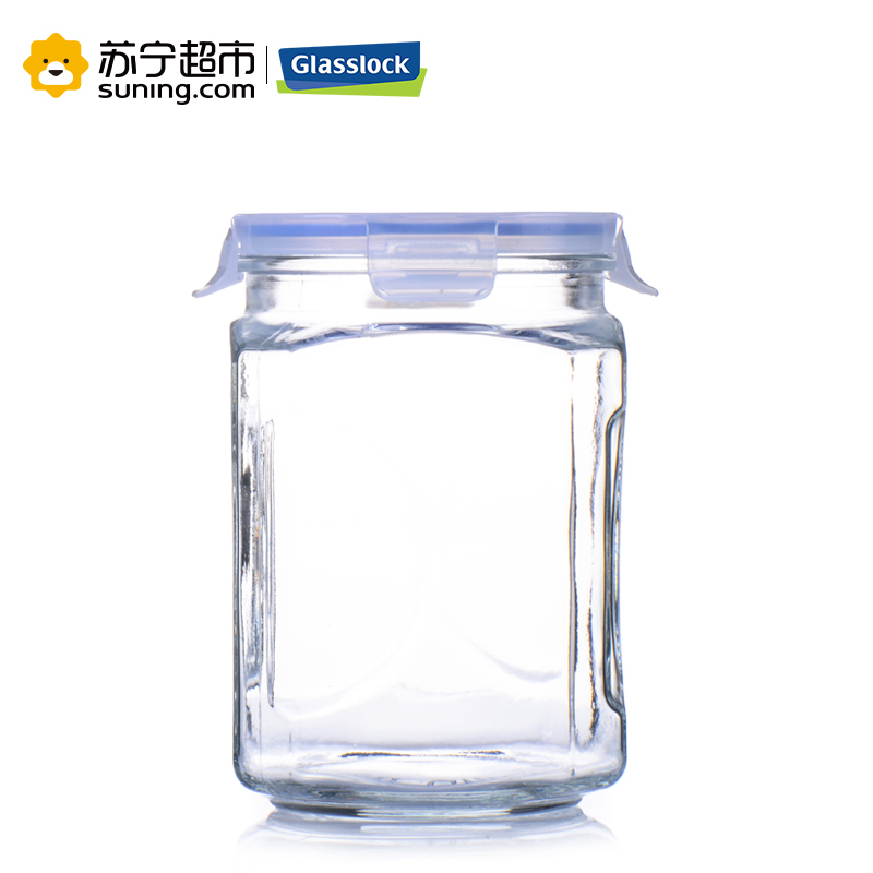 [苏宁超市]韩国原装进口储物罐三光云彩Glasslock玻璃保鲜罐密封保鲜罐茶叶密封罐(长方形/2000ml)IP592