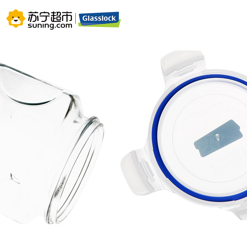[苏宁超市]韩国原装进口储物罐三光云彩Glasslock玻璃保鲜罐密封保鲜罐茶叶密封罐(长方形/2000ml)IP592