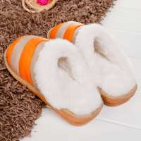 仙履蘭Sundayland秋冬家居女式棉拖鞋HW106橘色/驼色37