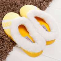 仙履蘭Sundayland秋冬糖果色毛绒女士居家鞋HW107黄色37
