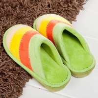 仙履蘭Sundayland儿童彩条家居保暖棉拖鞋HW205翠绿33