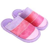 仙履蘭Sundayland儿童彩条家居保暖棉拖鞋HW205紫色33