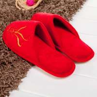 仙履蘭Sundayland喜庆龙凤情侣棉拖鞋女款SH002大红37
