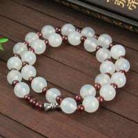 千美物语 天然冰种玛瑙+石榴石项链-高贵奢华