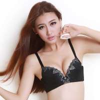 霞黛芳2012新款性感蕾丝公主小胸内衣加厚聚拢文胸黑色(a80)3021