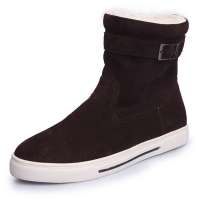 Simier斯米尔冬季保暖时尚百搭反绒情侣雪地靴8698咖啡38