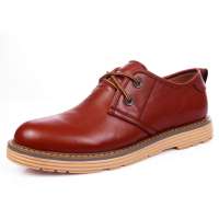 Simier斯米尔男鞋男士大头鞋商务休闲低帮皮鞋A09-1红棕42