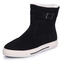 Simier斯米尔冬季保暖时尚百搭反绒情侣雪地靴8698M黑色37