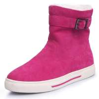 Simier斯米尔冬季保暖时尚百搭反绒情侣雪地靴8698M玫红35