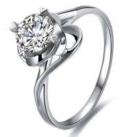 Doido爱度PT950铂金50分SI I-J色钻石女戒-婀娜